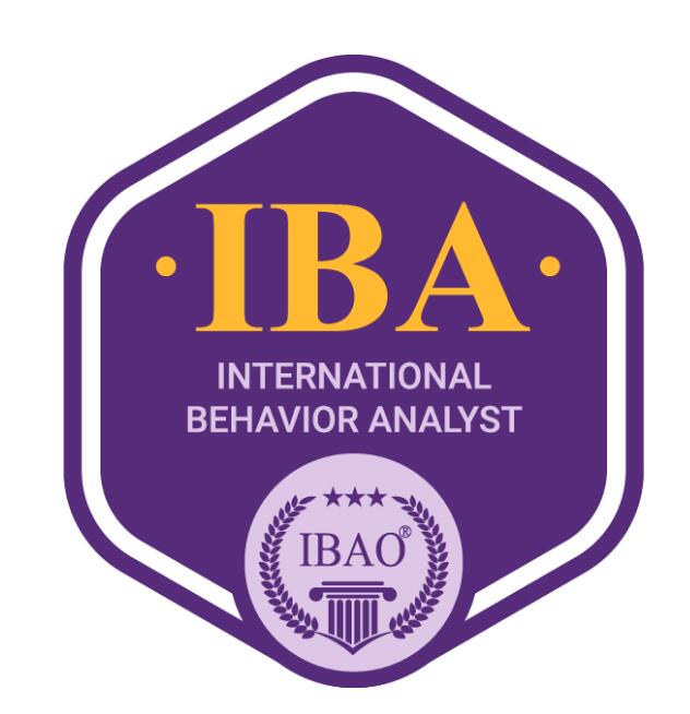 IBA International Behavior Analyst IBAO Certified Badge