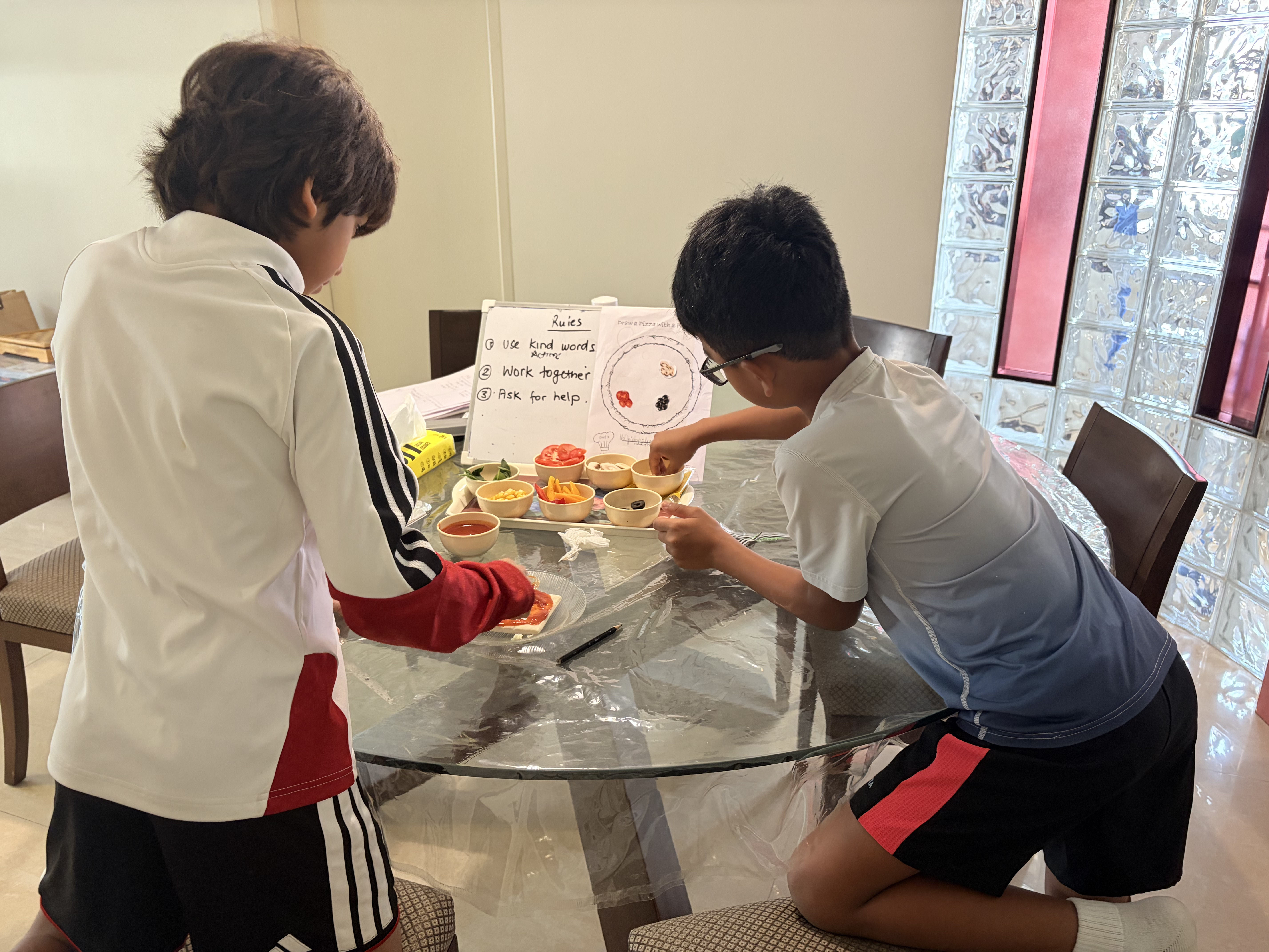 Children cooking together